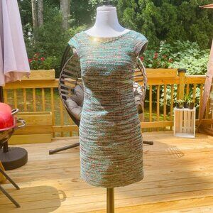 💚 💕 LAUNDRY by Shelli Segal Pink and Green Dress Size 2